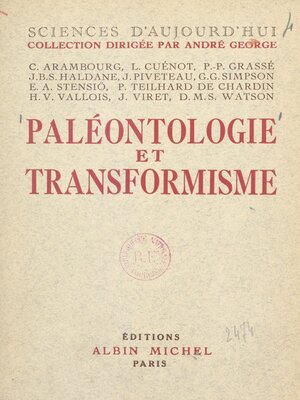 cover image of Paléontologie et transformisme